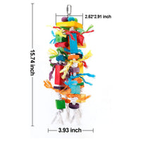 HKM-005651 Wooden Nibbling Toy for Medium and Large Parrots and Birds - 40 x 10 cm