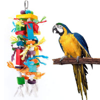 HKM-005651 Wooden Nibbling Toy for Medium and Large Parrots and Birds - 40 x 10 cm