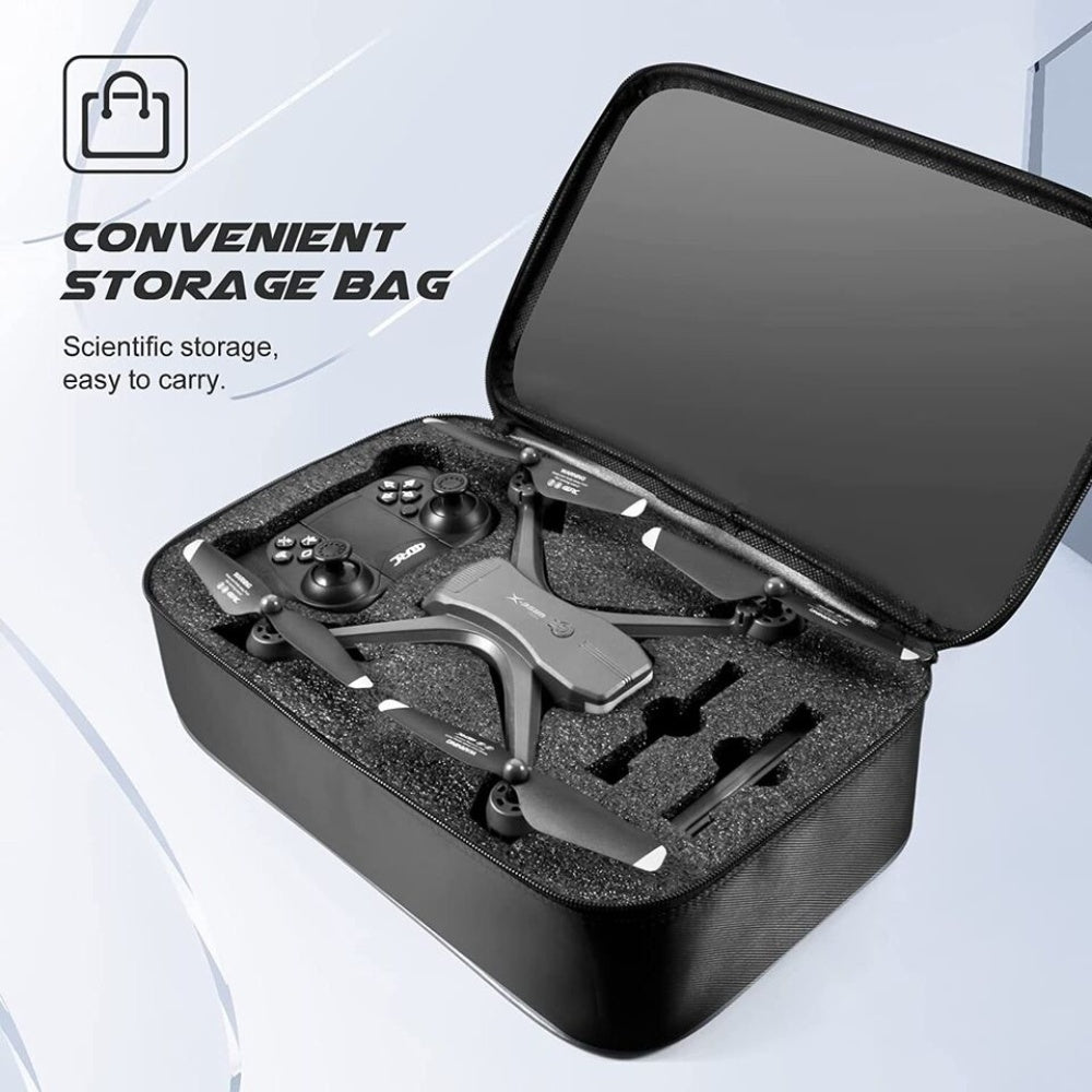 HKM-005907 Foldable Drone with 6K HD Dual Camera, 30 Min Flight Time, Voice and Gesture Control, Easy to Use for Beginners and Adults