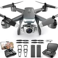 HKM-005907 Foldable Drone with 6K HD Dual Camera, 30 Min Flight Time, Voice and Gesture Control, Easy to Use for Beginners and Adults