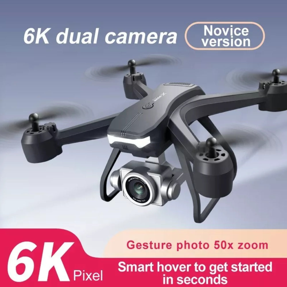 HKM-005907 Foldable Drone with 6K HD Dual Camera, 30 Min Flight Time, Voice and Gesture Control, Easy to Use for Beginners and Adults
