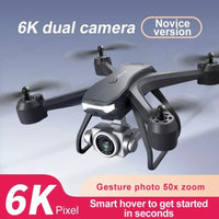 HKM-005907 Foldable Drone with 6K HD Dual Camera, 30 Min Flight Time, Voice and Gesture Control, Easy to Use for Beginners and Adults