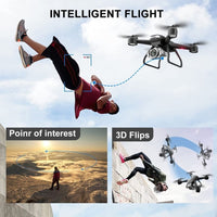 HKM-005907 Foldable Drone with 6K HD Dual Camera, 30 Min Flight Time, Voice and Gesture Control, Easy to Use for Beginners and Adults