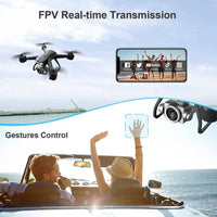 HKM-005907 Foldable Drone with 6K HD Dual Camera, 30 Min Flight Time, Voice and Gesture Control, Easy to Use for Beginners and Adults