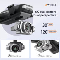 HKM-005907 Foldable Drone with 6K HD Dual Camera, 30 Min Flight Time, Voice and Gesture Control, Easy to Use for Beginners and Adults