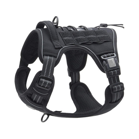 HKM-005907 Reflective Tactical Pet Traction Rope with Adjustable Chest Strap in Multiple Colors