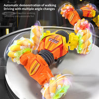 HKM-005971 Gesture Sensing Mini Glow Wheel RC Stunt Car for Kids - 2.4GHz Remote-Controlled Drift Truck