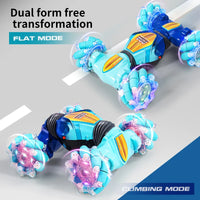 HKM-005971 Gesture Sensing Mini Glow Wheel RC Stunt Car for Kids - 2.4GHz Remote-Controlled Drift Truck