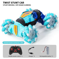 HKM-005971 Gesture Sensing Mini Glow Wheel RC Stunt Car for Kids - 2.4GHz Remote-Controlled Drift Truck