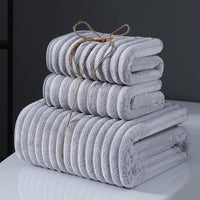 HKM-005971 Super Soft Coral Fleece Bath Towels – Creamy White, Dark Red, Gray, Navy Blue, Brown Options Available