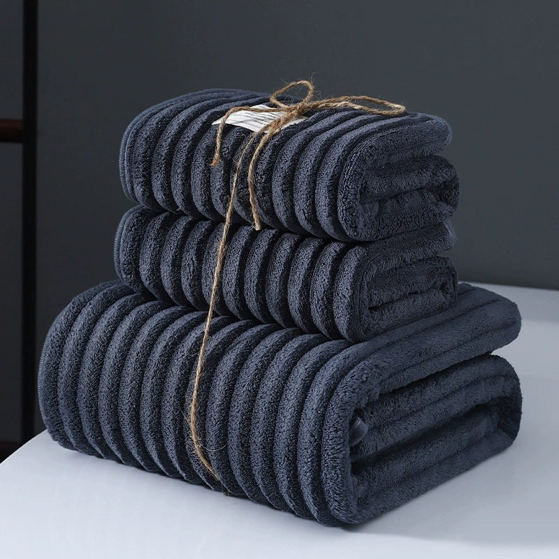 HKM-005971 Super Soft Coral Fleece Bath Towels – Creamy White, Dark Red, Gray, Navy Blue, Brown Options Available
