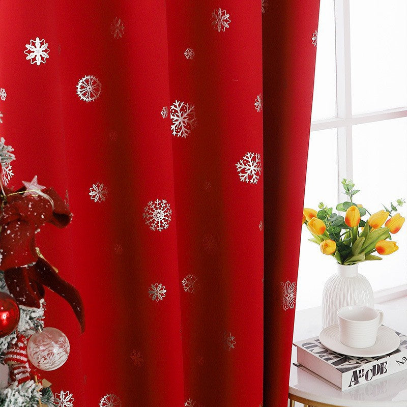 KTX-006099 Hole-Free Snowflake Shade Cloth Curtain - High Shading Polyester - Available in Various Sizes and Colors