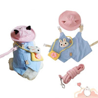 HKM-006163 Cute Cotton Rabbit Harness Set with Leash for Walks and Parties