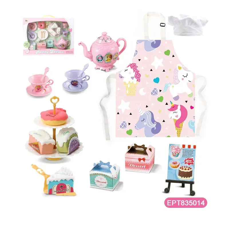 KTX-006227 37-Piece Pretend Play Dessert Toy Food Set for Kids Ages 2-7 - Kitchen Play Fun