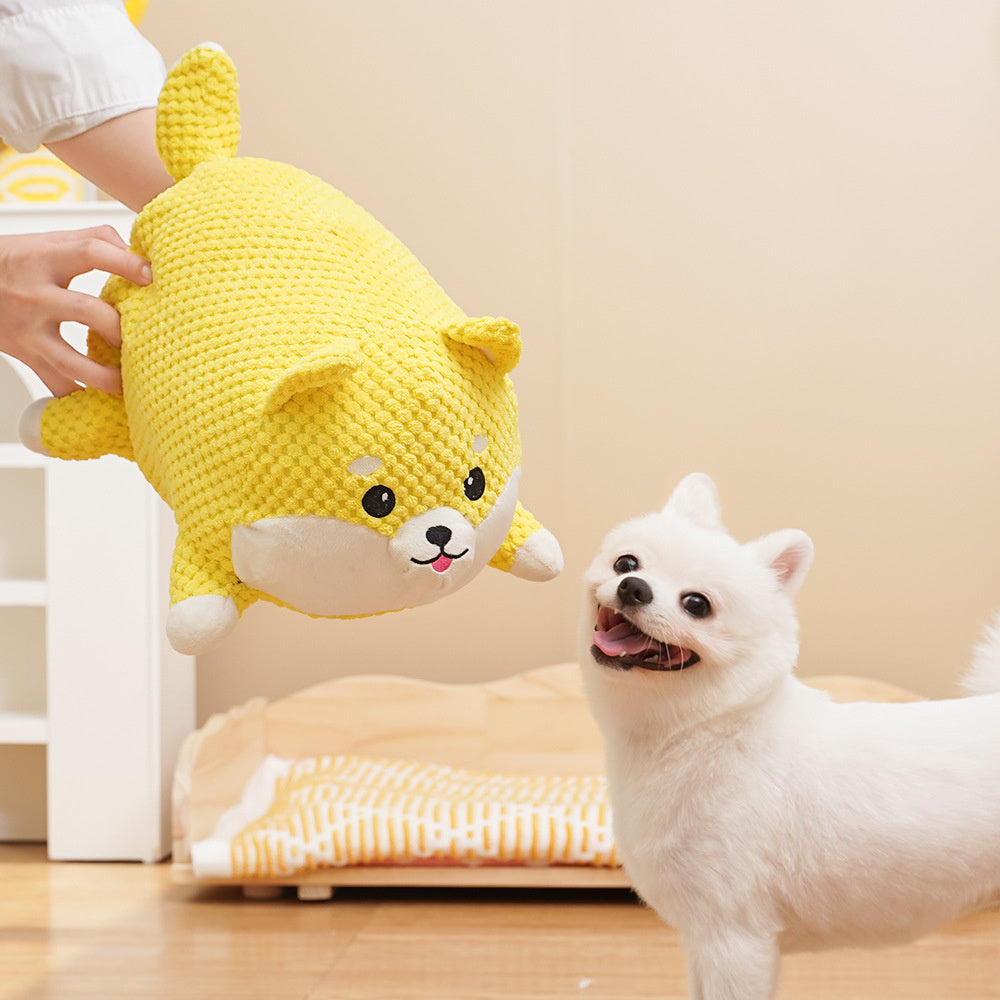 HKM-006227 Calming Plush Dog Toy for Chewing, Squeaking, and Teeth Cleaning