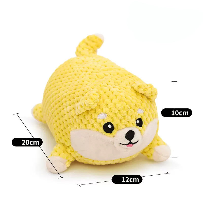 HKM-006227 Calming Plush Dog Toy for Chewing, Squeaking, and Teeth Cleaning