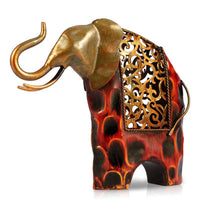 HKM-006227 Wrought Iron Elephant Ornament with Floral Design for Home Décor