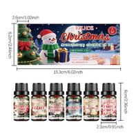 HKM-006355 Christmas Aromatherapy Oil Set for a Cozy Atmosphere - 6 Pieces, Fresh Air Blend