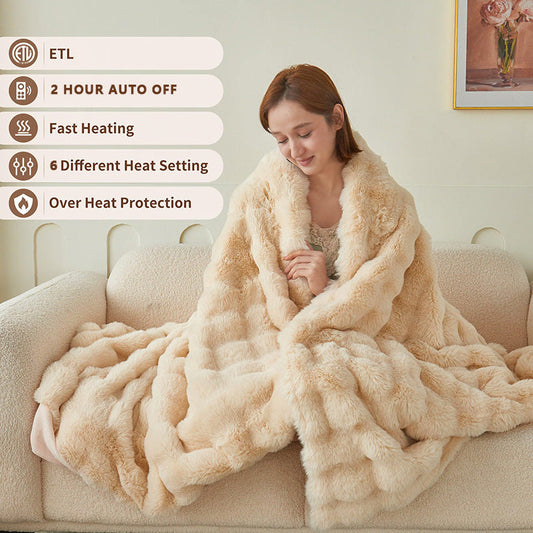 HKM-006547 Carbon Fiber Far Infrared Electric Heating Blanket - Zero Magnetic Field, Multiple Colors and Sizes Available