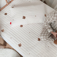 HKM-006867 Cartoon Embroidered 3-Piece Quilted Baby Bed Cover Set in Modern Style