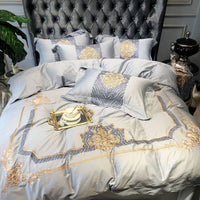 HKM-006867 Long-Staple Cotton Embroidered Quilt Cover Set in Green - 1.5/1.8/2.0m Bed Size Options
