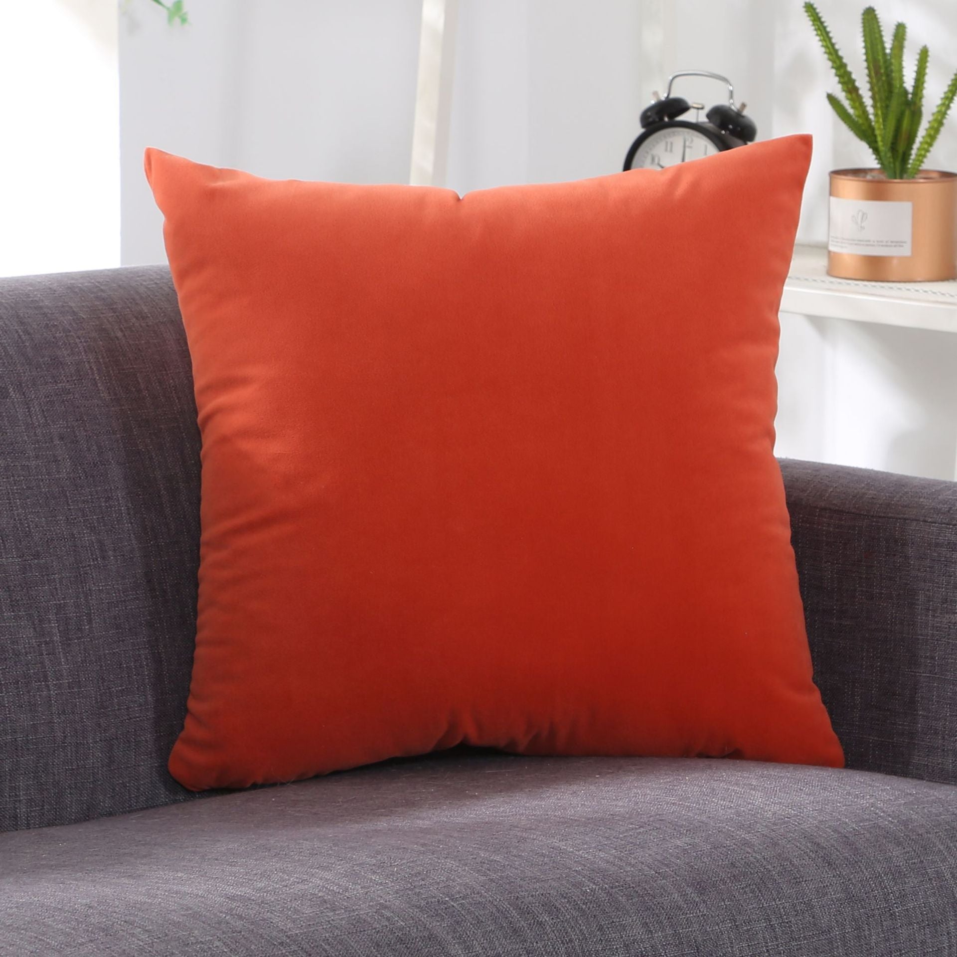 HKM-006931 Large Lumbar Cushion Cover for Sofa, Office, and Bedside - Plush Velvet, Various Sizes & Colors Available