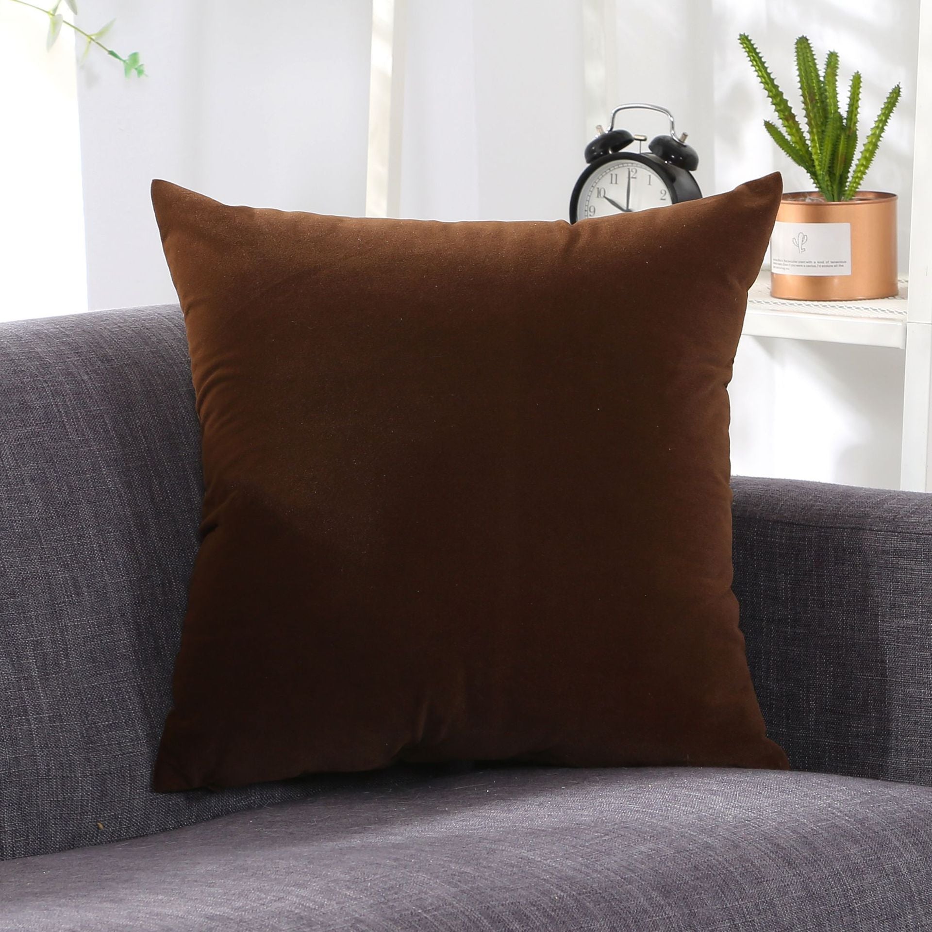 HKM-006931 Large Lumbar Cushion Cover for Sofa, Office, and Bedside - Plush Velvet, Various Sizes & Colors Available
