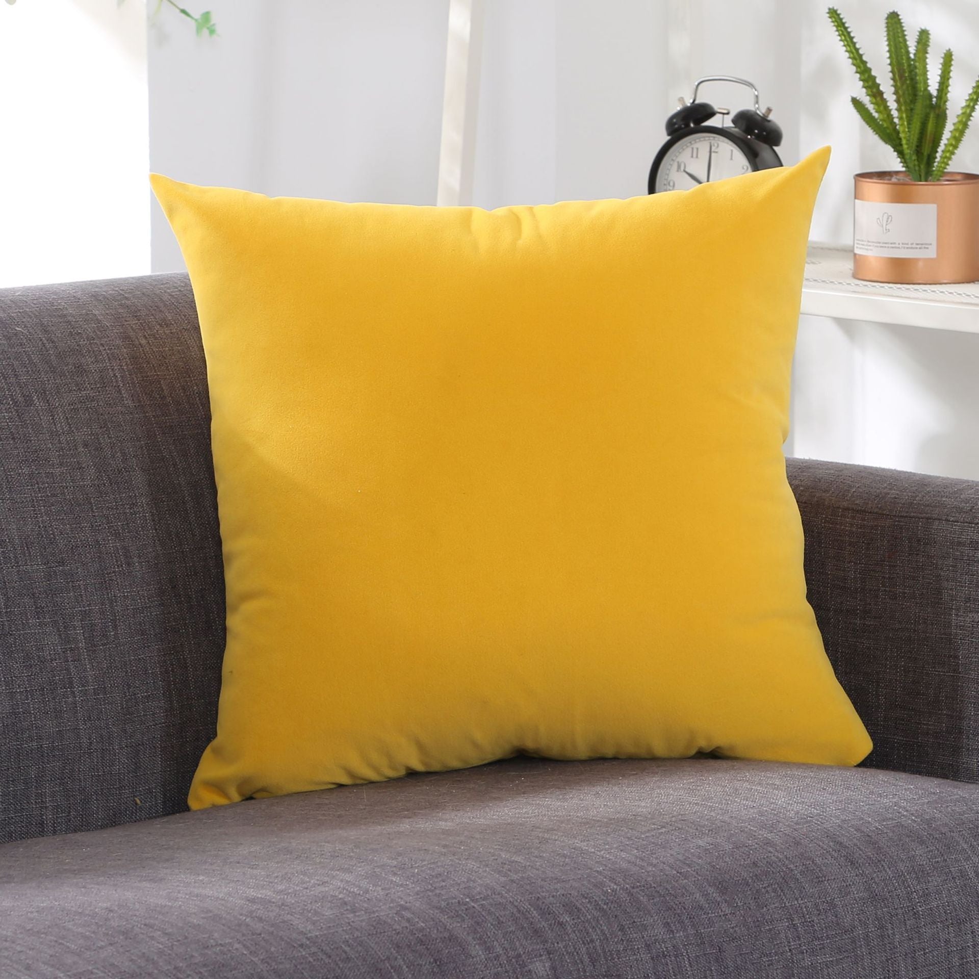 HKM-006931 Large Lumbar Cushion Cover for Sofa, Office, and Bedside - Plush Velvet, Various Sizes & Colors Available