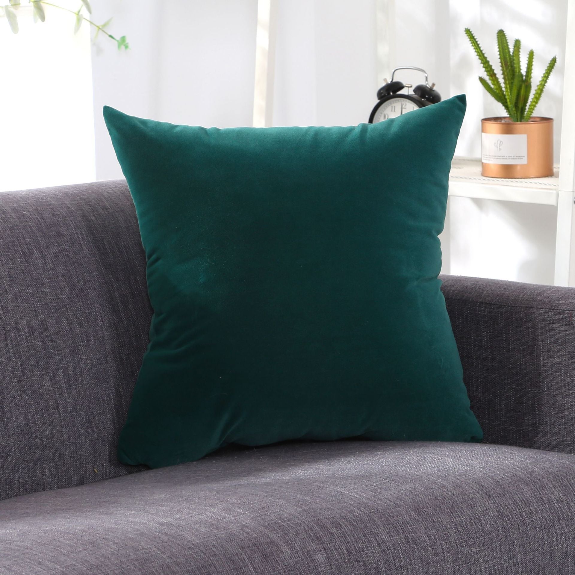 HKM-006931 Large Lumbar Cushion Cover for Sofa, Office, and Bedside - Plush Velvet, Various Sizes & Colors Available