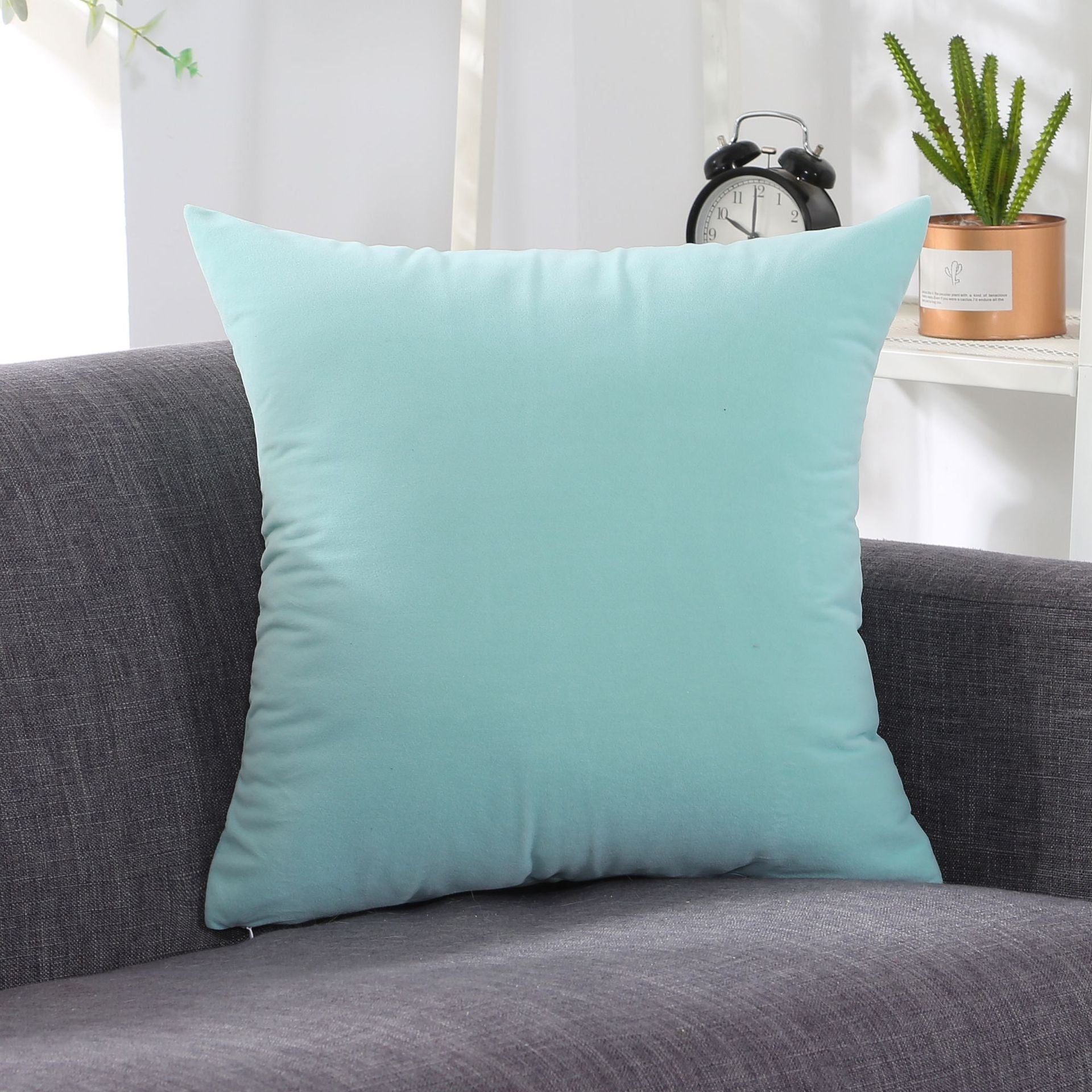 HKM-006931 Large Lumbar Cushion Cover for Sofa, Office, and Bedside - Plush Velvet, Various Sizes & Colors Available
