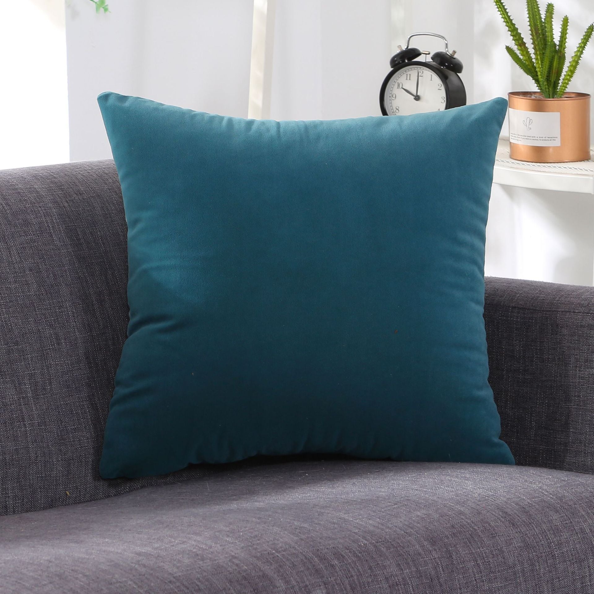 HKM-006931 Large Lumbar Cushion Cover for Sofa, Office, and Bedside - Plush Velvet, Various Sizes & Colors Available