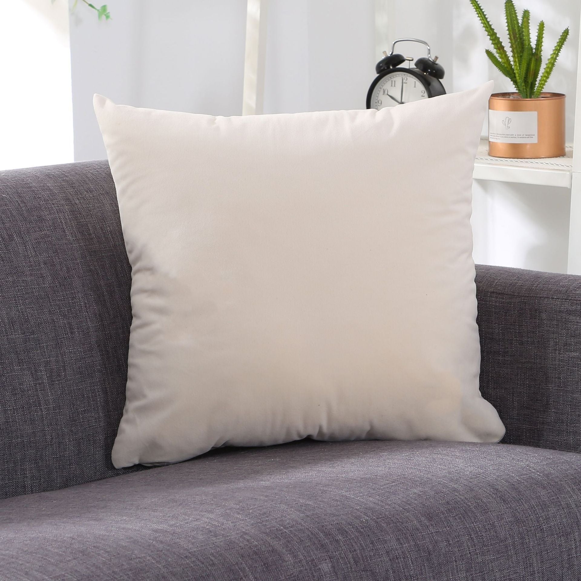 HKM-006931 Large Lumbar Cushion Cover for Sofa, Office, and Bedside - Plush Velvet, Various Sizes & Colors Available