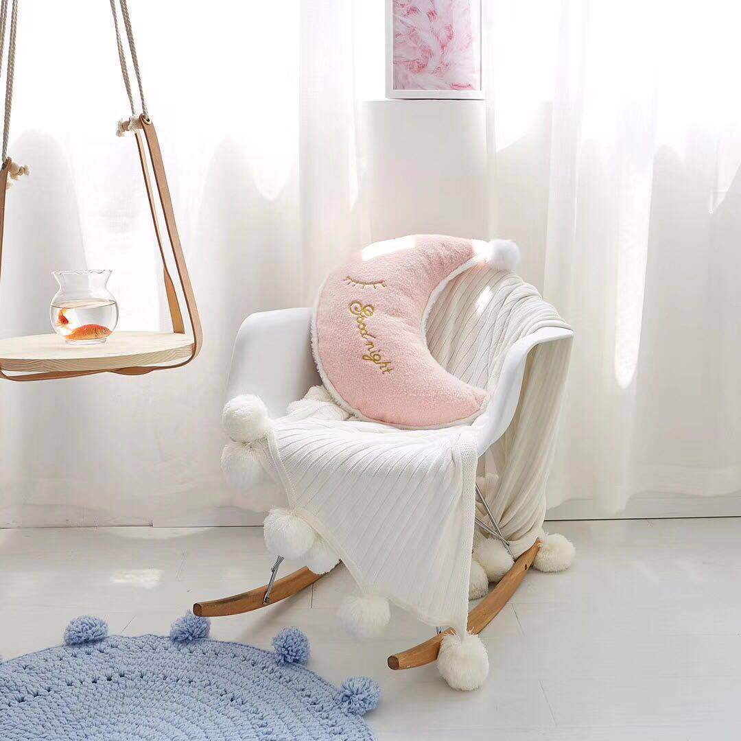 HKM-006995 Crown Lumbar Pillow Cushion - Modern Plush Design with Cartoon Patterns, Multiple Sizes Available