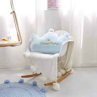 HKM-006995 Crown Lumbar Pillow Cushion - Modern Plush Design with Cartoon Patterns, Multiple Sizes Available