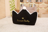 HKM-006995 Crown Lumbar Pillow Cushion - Modern Plush Design with Cartoon Patterns, Multiple Sizes Available