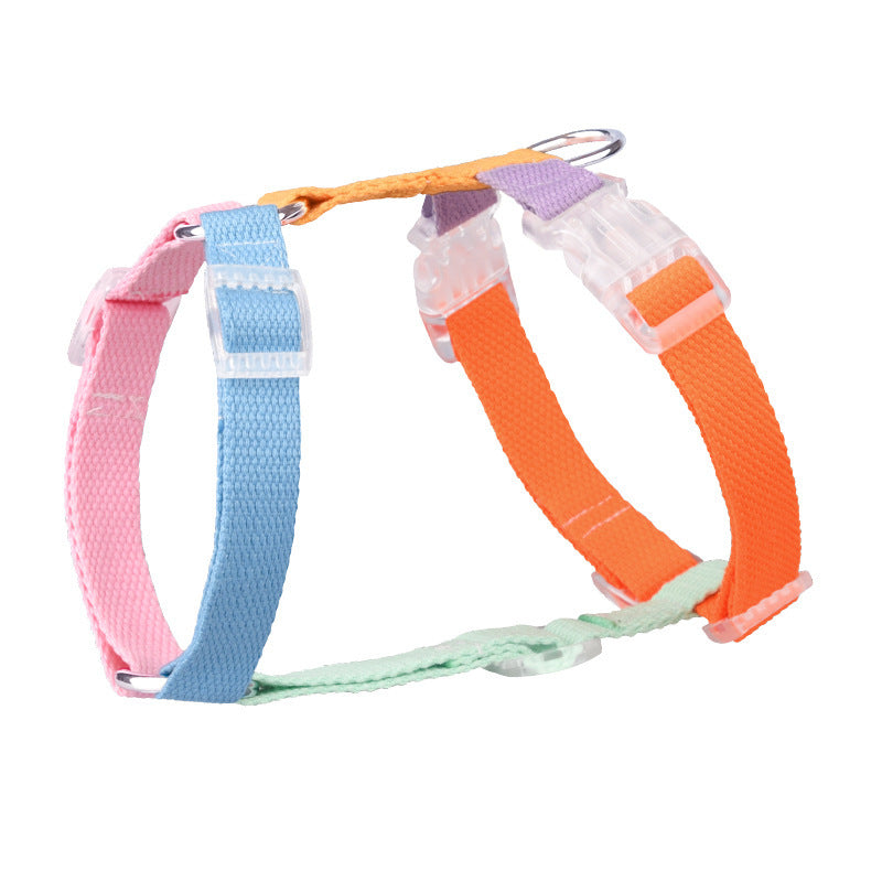 HKM-007059 Color-Coded Anti-Breakaway Pet Leash and Chest Strap for Cats and Dogs