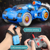 HKM-007123 Remote Control 3-Wheel Spray Stunt Car - Deformation Truck for Indoor & Outdoor Fun