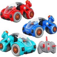 HKM-007123 Remote Control 3-Wheel Spray Stunt Car - Deformation Truck for Indoor & Outdoor Fun