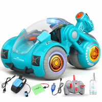 HKM-007123 Remote Control 3-Wheel Spray Stunt Car - Deformation Truck for Indoor & Outdoor Fun