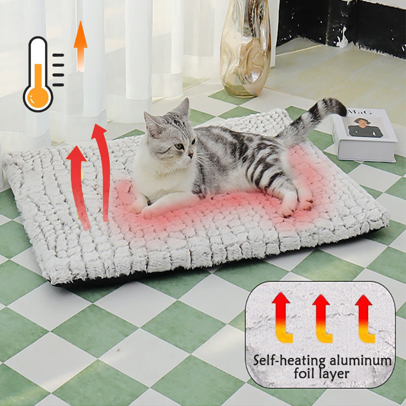 HKM-007251 Warm Pet Pad Winter Sleep Fleece Dog Bed Comfortable Cat Nest