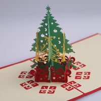 HKM-007315 3D Handmade Christmas Tree Greeting Card - Unique Birthday and New Year Blessing Card
