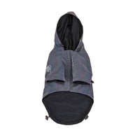 HKM-007315 Rainproof Hooded Jacket for Small and Medium Dogs - Casual Polyester Pet Clothes in Gray