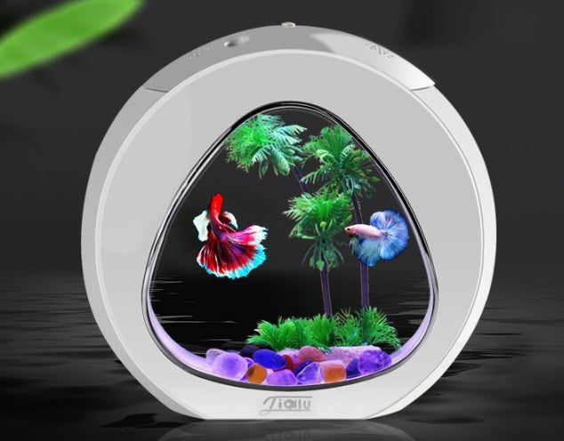HKM-007379 Acrylic Desktop Fish Tank Aquarium - Compact Size for Home or Office Décor