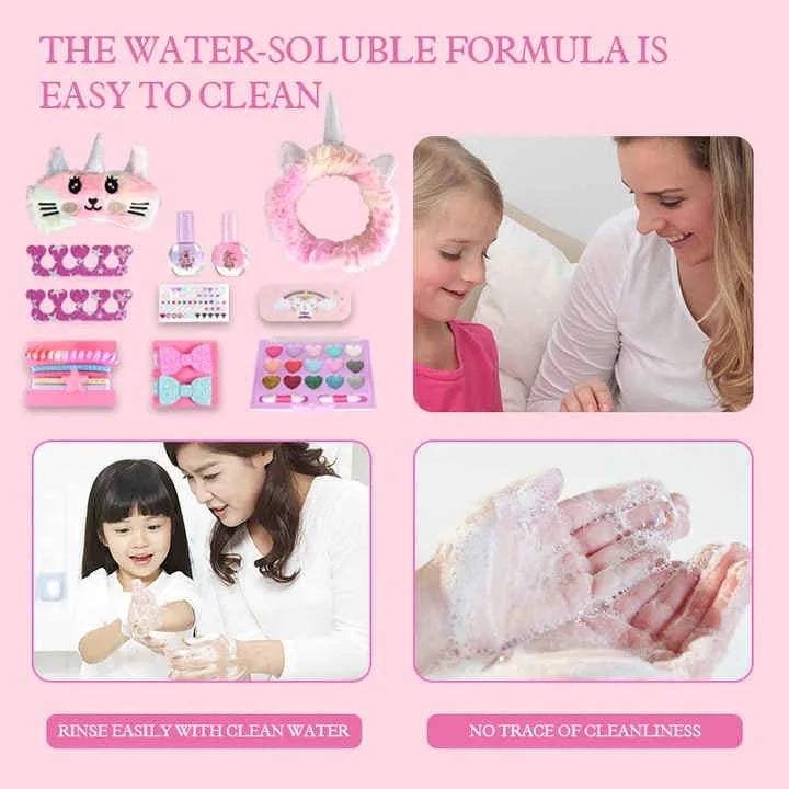HKM-007379 Kids Makeup Toy Set with Nail Polish and Manicure Accessories for Girls, Ages 2-13