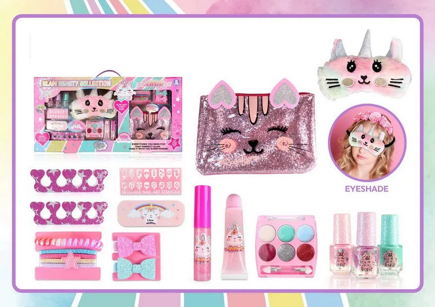 HKM-007379 Kids Makeup Toy Set with Nail Polish and Manicure Accessories for Girls, Ages 2-13