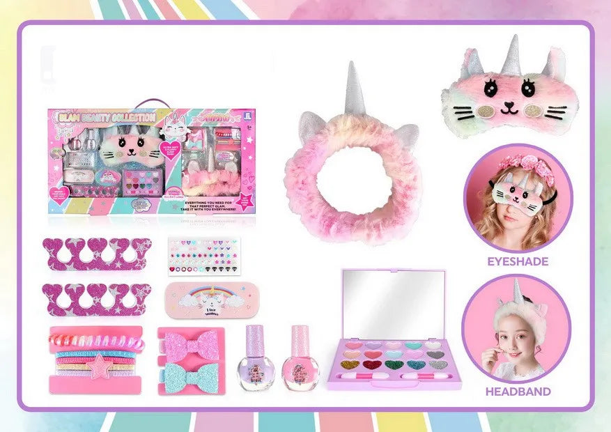 HKM-007379 Kids Makeup Toy Set with Nail Polish and Manicure Accessories for Girls, Ages 2-13