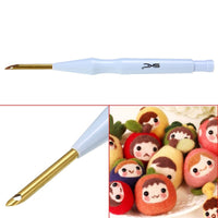 HKM-007379 Thick Copper Tube Embroidery Needle with ABS Plastic Handle - 18.5cm Long