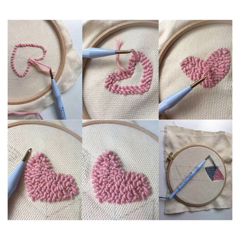 HKM-007379 Thick Copper Tube Embroidery Needle with ABS Plastic Handle - 18.5cm Long