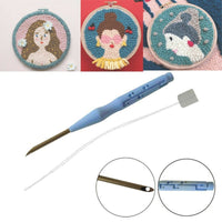 HKM-007379 Thick Copper Tube Embroidery Needle with ABS Plastic Handle - 18.5cm Long