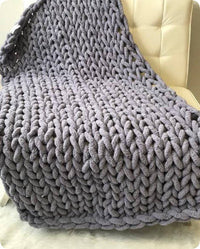 HKM-007699 Coarse Wool Chenille Blanket - Soft, Warm, and Versatile in Multiple Colors